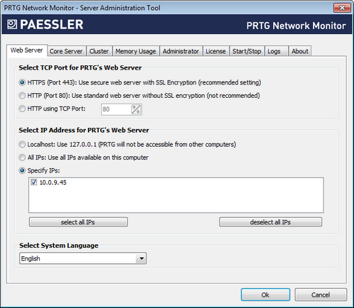 PRTG Server Administrator