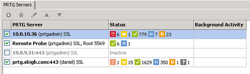 PRTG Servers List in Enterprise Console PRTG Servers List in Enterprise Console